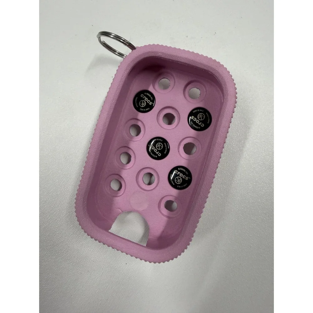 Crocs x Touchland Hand Sanitizer Holder Case Pink with 4 Jibbitz Charms Keyring